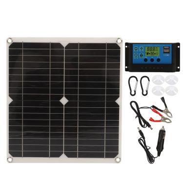 Imagem de Painel solar Grcfumo RV, controlador de carga solar de 20 W, painel de carregador solar de alto desempenho à prova d'água de 18 V para RV, barcos, trailer, marinho (10A)
