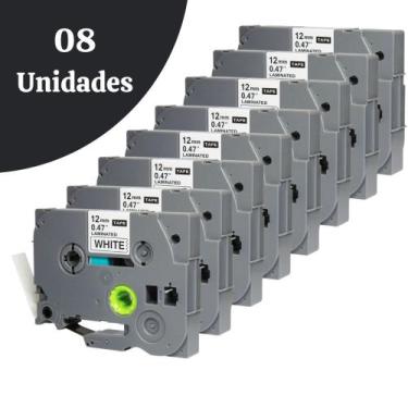 Imagem de Kit 8 Fitas Compatíveis P/ Rotuladora Brother Tze-231 Tzc-231 - X-Full