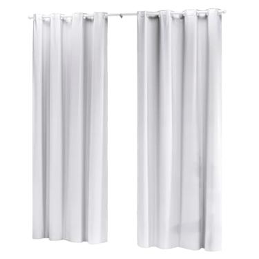 Imagem de Cortina Blackout PVC (Plástico) Decorativa Corta Luz 100% 2,80M x 2,00M de Porta Janela com Ilhós (BRANCO)