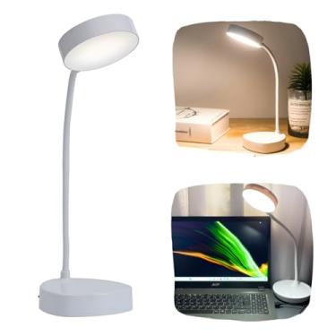 Imagem de Luminária Articulada De Mesa Touch 2 Leds Abajur Com Haste Flexível Sem Fio Recarregável Portátil Para Estudo Leitura Escritório