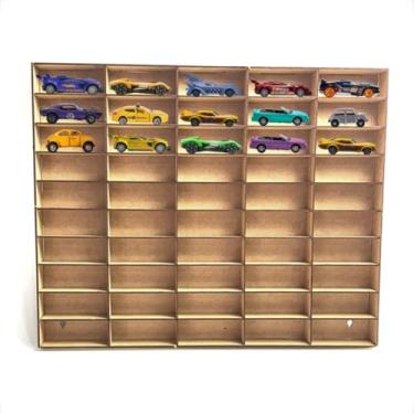 Imagem de Expositor de Carrinhos 50 Espaços Universal Mdf Cru Fixo de Parede