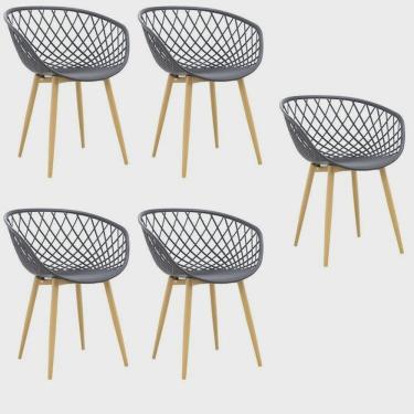 Imagem de Kit com 5 Cadeiras com Braços Polipropileno Clarice