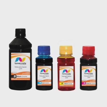 Imagem de Kit 4 Tinta de Impressora Tankfull Para Epson 664 L375 Corante de 500ml Black e 100ml Color