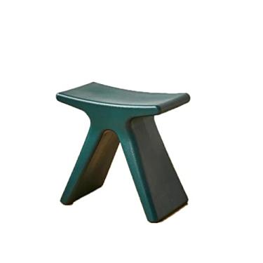 Imagem de ZABEES Banqueta criativa para troca de sapatos, banquinho de plástico para uso doméstico, formato especial, bancos pequenos e baixos para sala de estar, assento acolchoado para quarto