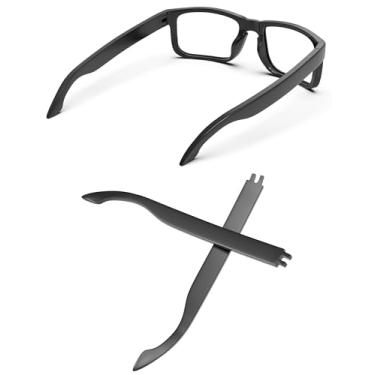 Imagem de MYCOURAG Hastes de substituição compatíveis com óculos de sol Oakley Holbrook OO9102/Holbrook XL/Holbrook Asian Fit - Preto brilhante