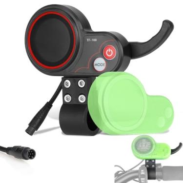 Imagem de Felixstory Kit de painel elétrico de painel de painel de scooter de 6 pinos adequado para KUGOO M4, tela de scooter elétrica 48V TF-100, acelerador de polegar com tela, com uma capa de silicone à