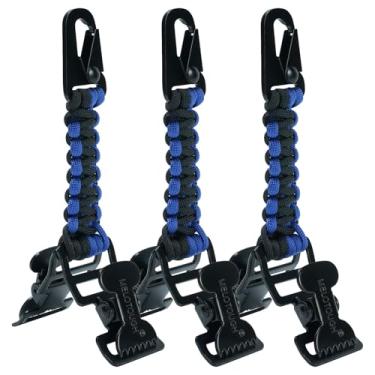 Imagem de MELOTOUGH Clipe de luva tático para luva paracord suporte de clipe de luva de trabalho com 2 clipes jacaré para mochila tática, cinto de ferramentas, acessório ao ar livre (azul, 3 peças)