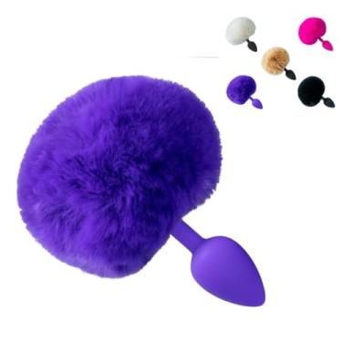 Imagem de Plug Anal De Silicone Pequeno Com Rabo De Coelho Sensações Atraentes Prazer Único Brinquedo Sexual [ROXO]