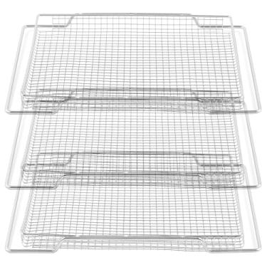 Imagem de Allstare Cesta de reposição para fritadeira de ar atualizada para peças de forno inteligente Breville 304 bandeja de fritadeira de ar de aço inoxidável BOV900 BOV950 BOV900BSS Breville Air Fryer