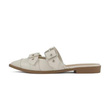 Imagem de Soda Usual ~ Mule feminino bico fino sem cadarço com tiras de fivela, Poliuretano branco, 35