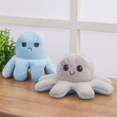 Imagem de Polvo Tik Tok De Pelúcia Reversível Humor - Azul/Cinza - Miguel Baby