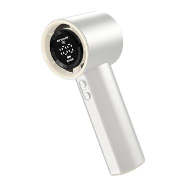 Imagem de Ｂｅｓｇａ Fã de mão de mão 100 velocidades Mini fã ajustável Fan de refrigeração de ar pessoal Display Digital para escritório, esportes ao ar livre, Branco