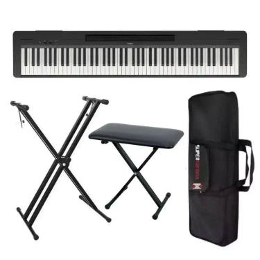 Imagem de Piano Digital Yamaha P-145  - 88 Teclas GHC Toque Realista + Suporte em X + Banqueta + Capa