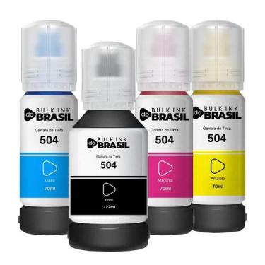 Imagem de Kit 04 refil de tintas T504 Compatível Para Epson L6171, L6191, L6270,