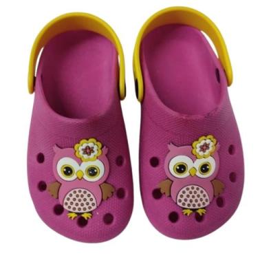 Imagem de Babuche Papete Infantil Menina Coruja Flor Pink - Dulupé Calçados, 19/