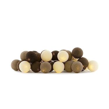 Imagem de Luminária Cordão 20 Bolinhas LED - a pilha 2.8m tons terrosos