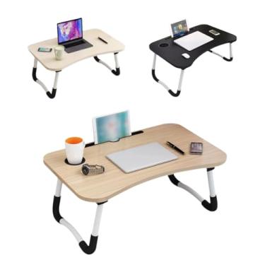 Imagem de Mesa Portátil Dobrável Multiuso Suporte Para Tablet Celular Copo Home Office Notebook Laptop Café Da Manhã (Bege)