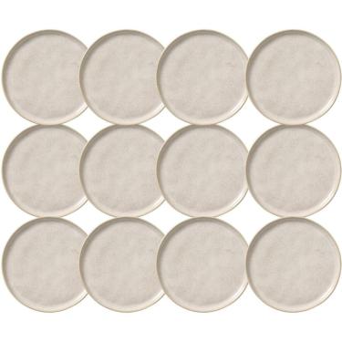 Imagem de Jogo 12 Pratos de Sobremesa Porto Brasil 21cm Cerâmica Off White Mousse Petit Gâteau Brownie