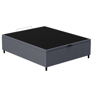 Imagem de Base Para Cama Box Baú Casal 138x188cm Hit I02 Suede Cinza - Mpozenato