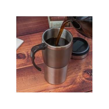 Imagem de Caneca Térmica de Aço Inox, 400ml, com Tampa para Café e Capuccino
