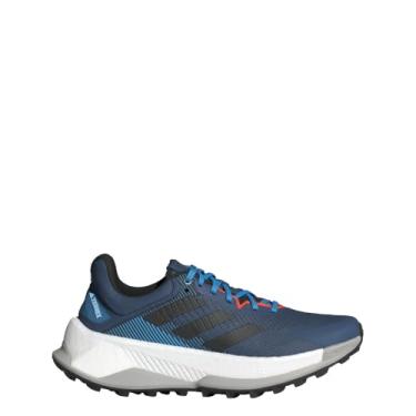 Imagem de adidas Tênis de corrida masculino Terrex Soulstride Ultra Trail, Wonder Steel/Core Black/Pulse Blue, 46