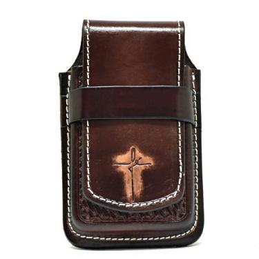 Imagem de Bainha Porta Celular Rústica Universal Em Couro Atrevidus - Atrevidu's