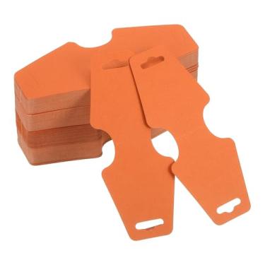 Imagem de PATIKIL 200 peças de cartões de exibição de colar e pulseira, porta-cartões em branco, embalagem de joias para pendurar colares, gargantilhas, brincos, acessórios de faixa de cabelo (laranja, 12 x 5