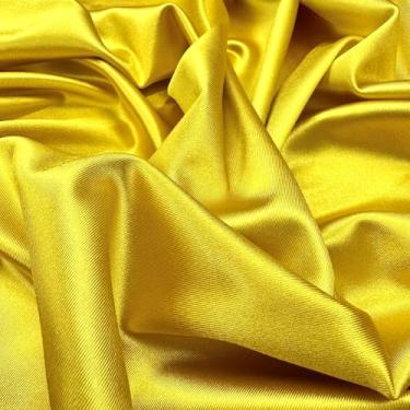 Imagem de Ice Fabrics Tecido De Cetim Elastano Sedoso E Elástico Em 4 Direções Por Metro - 60" Largura, Brilhante Para Vestidos, Roupas Esportivas, Calças Ioga, Toalha Mesa Grossa Pesada, Amarelo 1