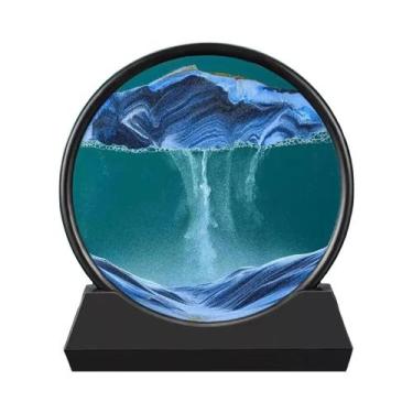 Imagem de Pintura De Arte Em Areia Fluida 3D De Mar Profundo, Ampulheta De Vidro