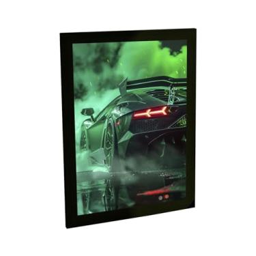 Imagem de Quadro Decorativo Leão Rugindo Ilustração Vermelha Decoração Poster Quarto Sala