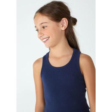 Imagem de Regata Básica Infantil Menina Em Ribana - Hering, 006, Azul