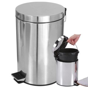 Imagem de Lixeira Pedal Inox Cesto Removível Cozinha Banheiro 12L - Clink