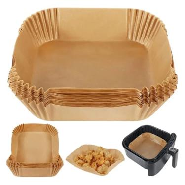Imagem de Kit 500 Papéis Manteiga Para Air Fryer 16x16cm Antiaderente E Biodegradável Para Fritadeira Forno E Micro-ondas