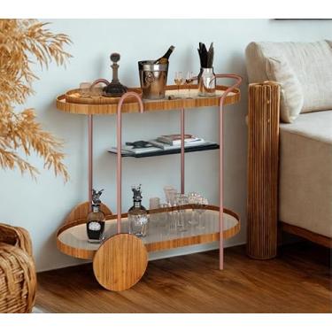 Imagem de Barzinho carrinho Cristal Sala Quarto Escritório Bebidas Off White