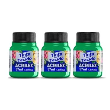 Imagem de Tinta Para Tecido Fluorescente Neon Acrilex 37ml Azul Vermelho Maravilha Verde Ouro Limão Fixação a Frio e Alta Cobertura Recomendado Para Tecidos De Algodão Sem Goma É Ideal Para Customização De Roupas, Decoração E Outras Aplicações Artísticas (Amarelo Limão 102) (Verde 101)