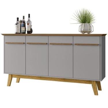 Imagem de Buffet Aparador Sala de Estar 160cm 4 Portas Opala Cinamomo/Off - Bech