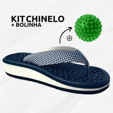 Imagem de Kit Chinelo Ortopedica P/Esporão + Bolinha Massageadora - Uniflex, 35/