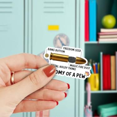 Imagem de Adesivo Anatomy of a Pew com 3 peças – Adesivo de vinil engraçado com diagrama de bala para laptop, garrafa de água, copo, caixa de ferramentas, caderno – Presente para amantes de armas e fãs da