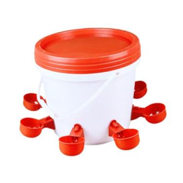 Imagem de ＡＷＨＡＯ Conjunto de comedouro e bebedouro para galinhas, bebedouro para aves com copos de água para galinhas, para fazenda