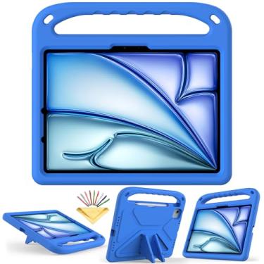 Imagem de UUcovers Capa infantil para iPad Pro 11 polegadas M4 (2024) (modelo: A2836/A2837/A3006) (5ª geração) com alça/suporte/suporte para caneta/suporte leve, resistente, à prova de choque, linda capa de EVA
