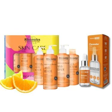 Imagem de Kit Skincare Vitamina C Anti Idade Rhenuks, Sérum Clareador De Manchas