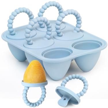 Imagem de Mini moldes de picolé para crianças, moldes de picolé de leite materno de 6 cavidades para dentição de bebês, máquina de guloseimas congeladas, molde de picolé para bebês e crianças, máquina de picolé