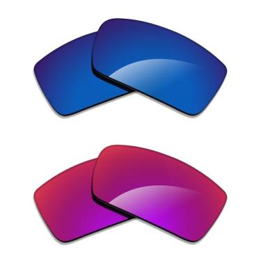 Imagem de Alphax 2 pares de lentes polarizadas de substituição para Oakley Gascan OO9014 – Deep Water + Midnight Sun