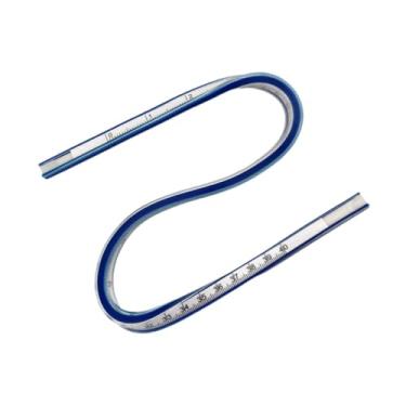 Imagem de Gralara Régua Curva Flexível para Projetos de Engenharia Gráfica, Ferramenta de Desenho Dobrável, 40cm