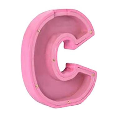 Imagem de Ｂｅｓｇａ Caixa de dinheiro com letras de madeira, alfabeto, moedas, cofrinho, presentes divertidos para crianças e adultos, Letter C