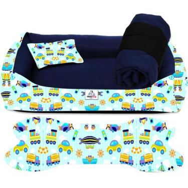 Imagem de Caminha pet cachorro gato casinha com fundo impermeável kit 04 peças t