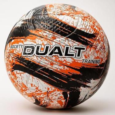 Imagem de Bola de Society Dualt PVC Resistente Grama Sintética, Preto laranja