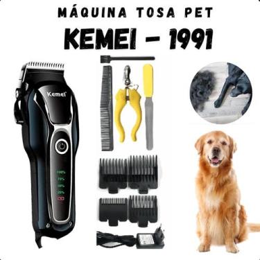 Imagem de Cortador Kemei KM-1991  Recarregável e Eficiente para Tosa de Cães e G