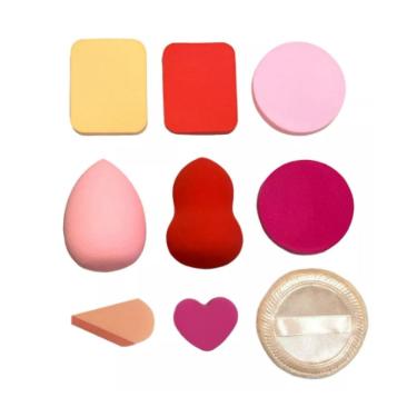 Imagem de Kit 9 Unidades Esponja De Maquiagem Para Pó Corretivo Base