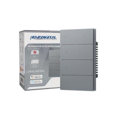 Imagem de Interruptor Inteligente Zigbee 4 Botões Linha Safira Novadigital